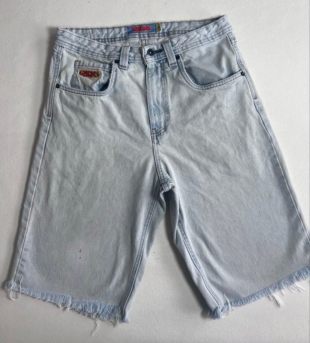 Empyre Relax Light Wash Denim Jorts Shorts 31 Baggy Skater Y2K Distressed